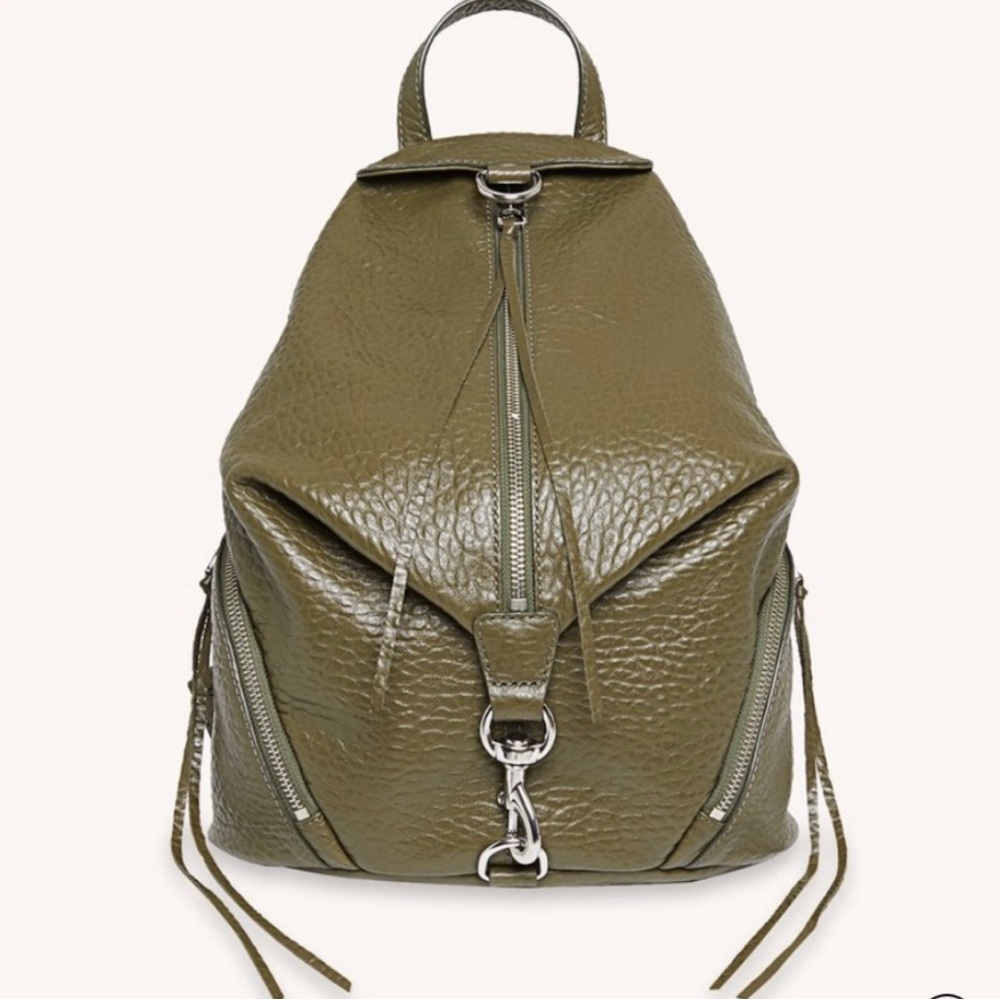 EUC Rebecca Minkoff Julian Backpack in Olive Green Pebbled Leather